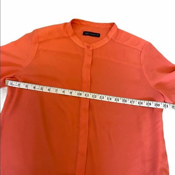 M&S COLLECTION Coral Light Button Up Blouse UK 14 - Picture 8 of 9